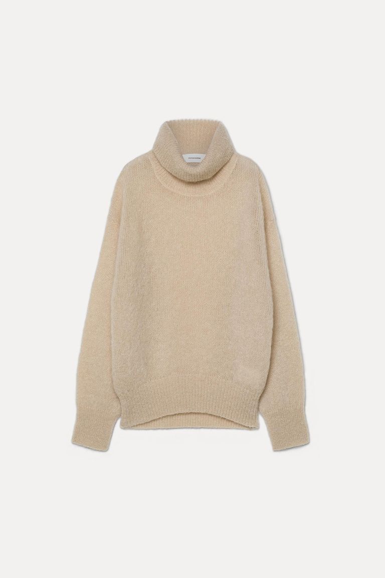 High-neck sweater in mohair
