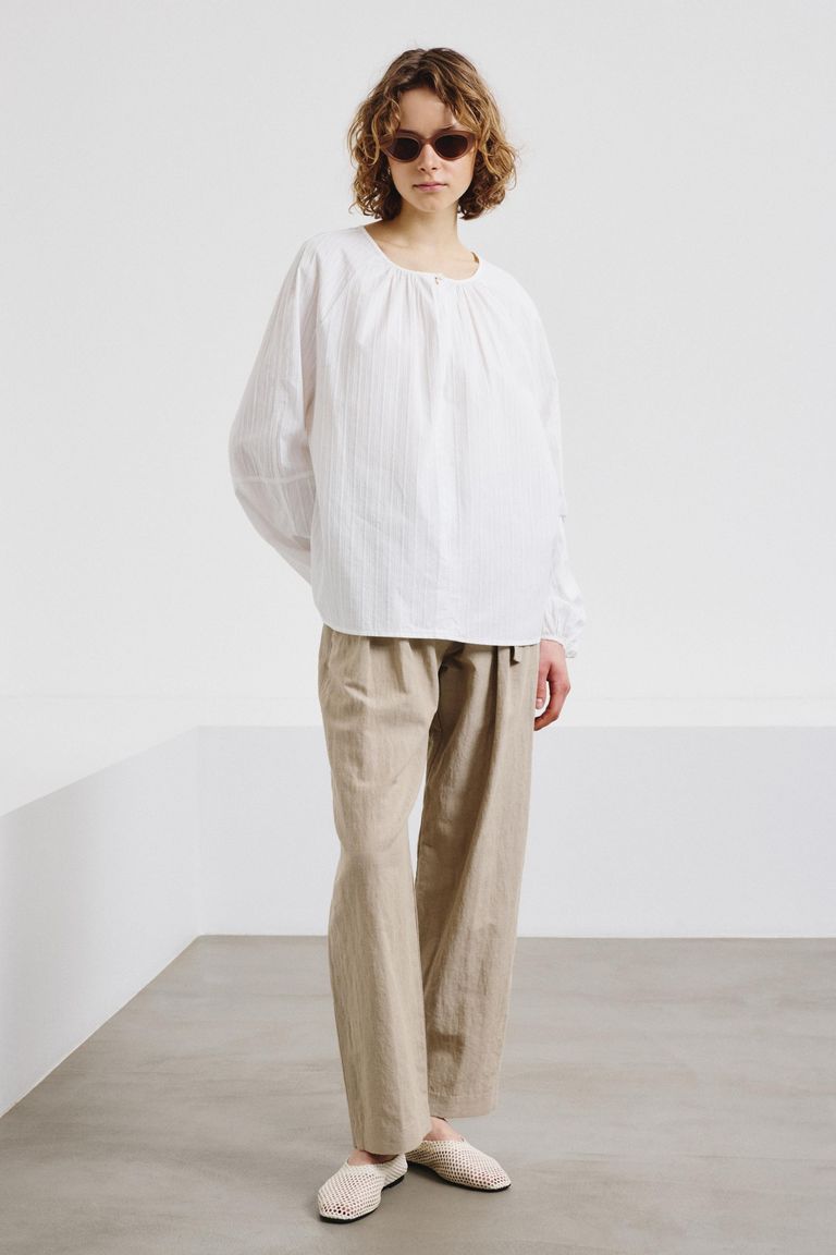 Jacquard cotton blouse