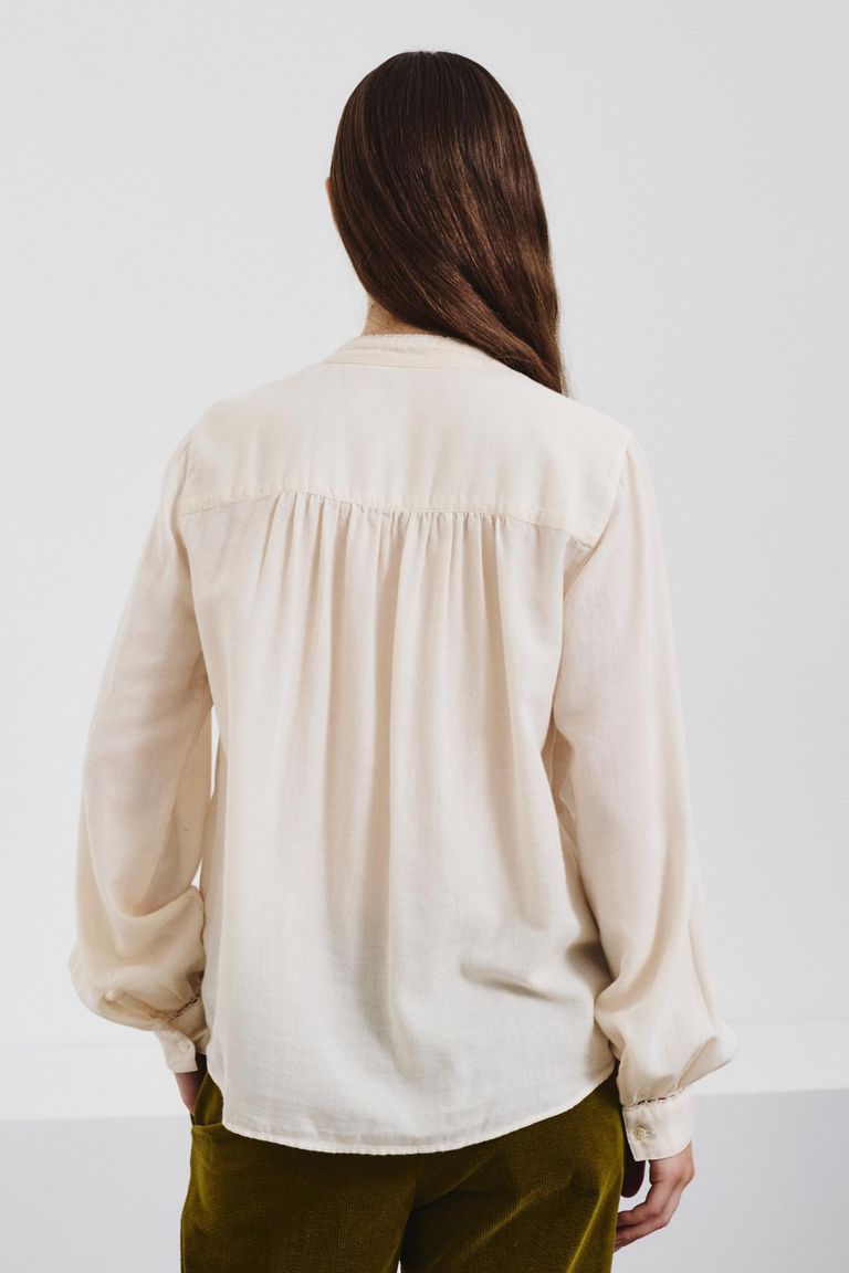 Chemise en micro-armure de coton et laine avec patte polo vert citron doux