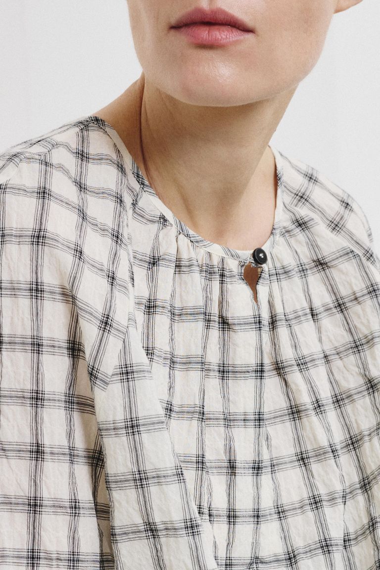 Cotton madras blouse