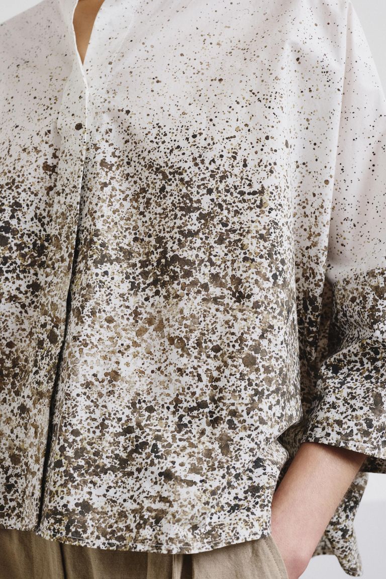 Printed poplin shirt