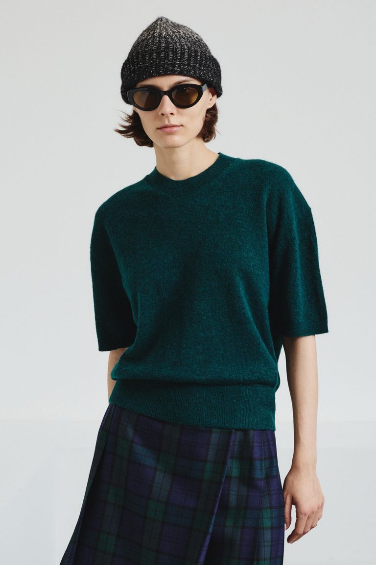 Fine-knit t-shirt in alpaca