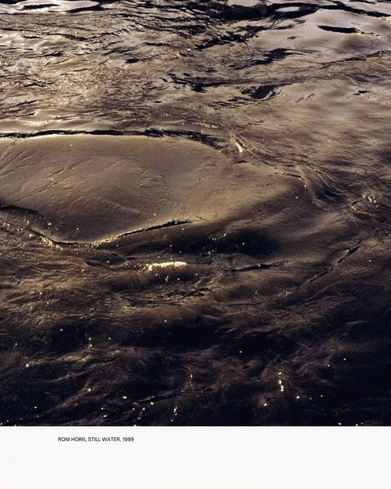 The gaze of Roni Horn settles on water turning in on itself, where currents draw tightening spirals until they dissolve.

Artist, Roni Horn