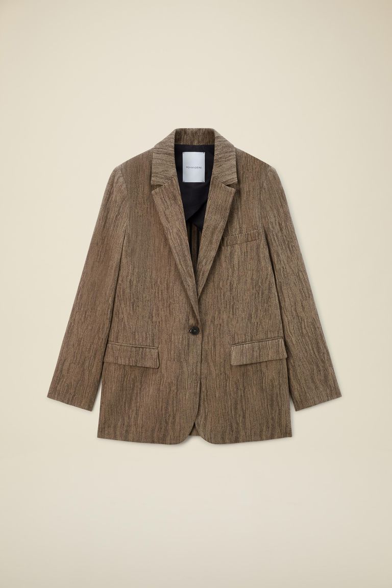 Giacca monopetto in micro-armatura jacquard