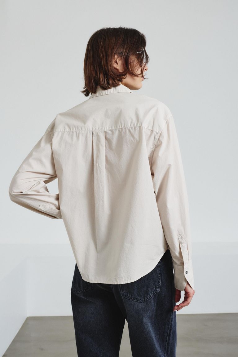 Poplin shirt with chest pocket