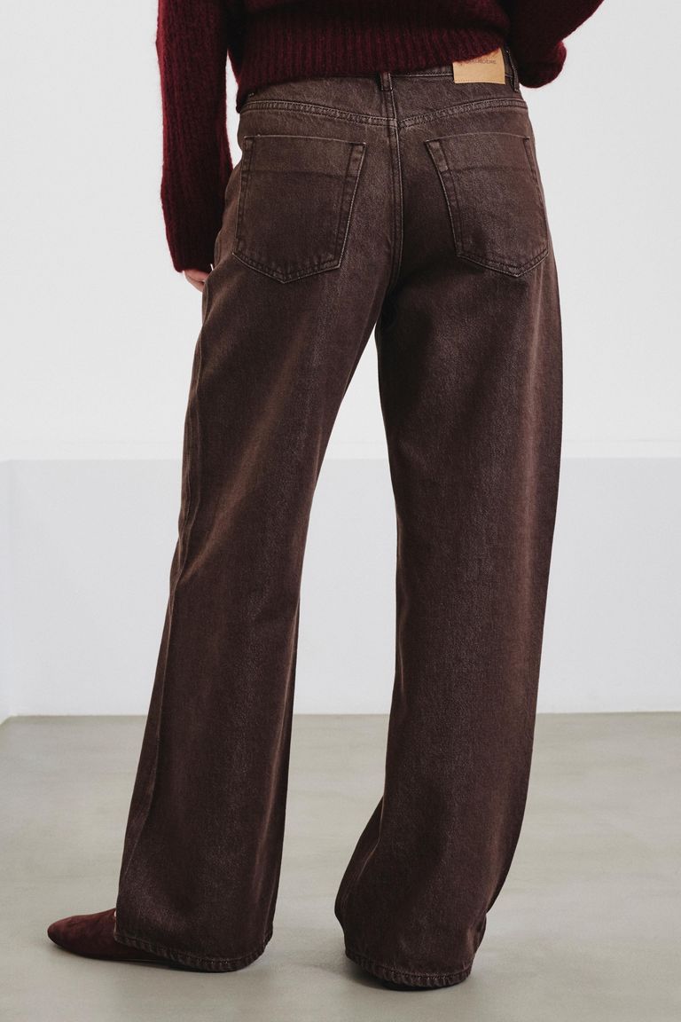 Pantalon 5 poches relaxed fit en denim bull de coton et lyocell délavé