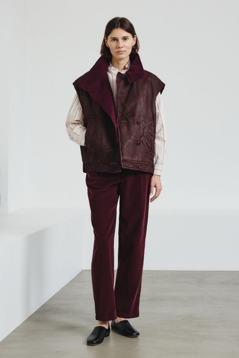 Trousers in fine-wale corduroy