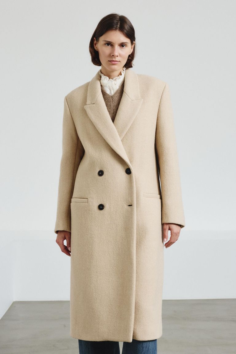 Long coat in double cloth