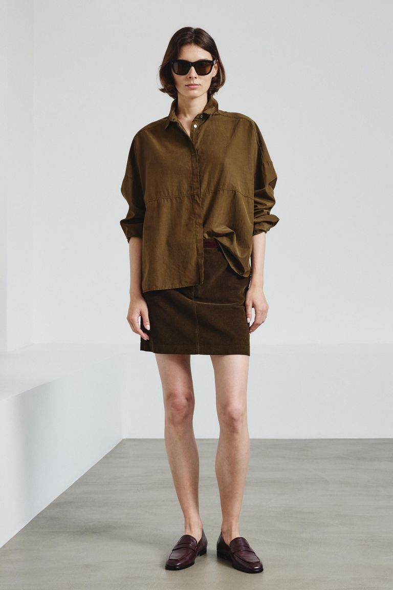 Fine-wale corduroy mini skirt