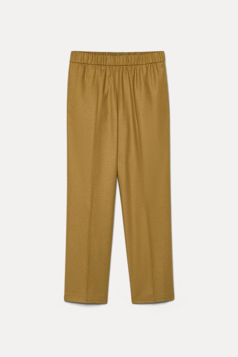 Jogging trousers in viscose and wool flannel