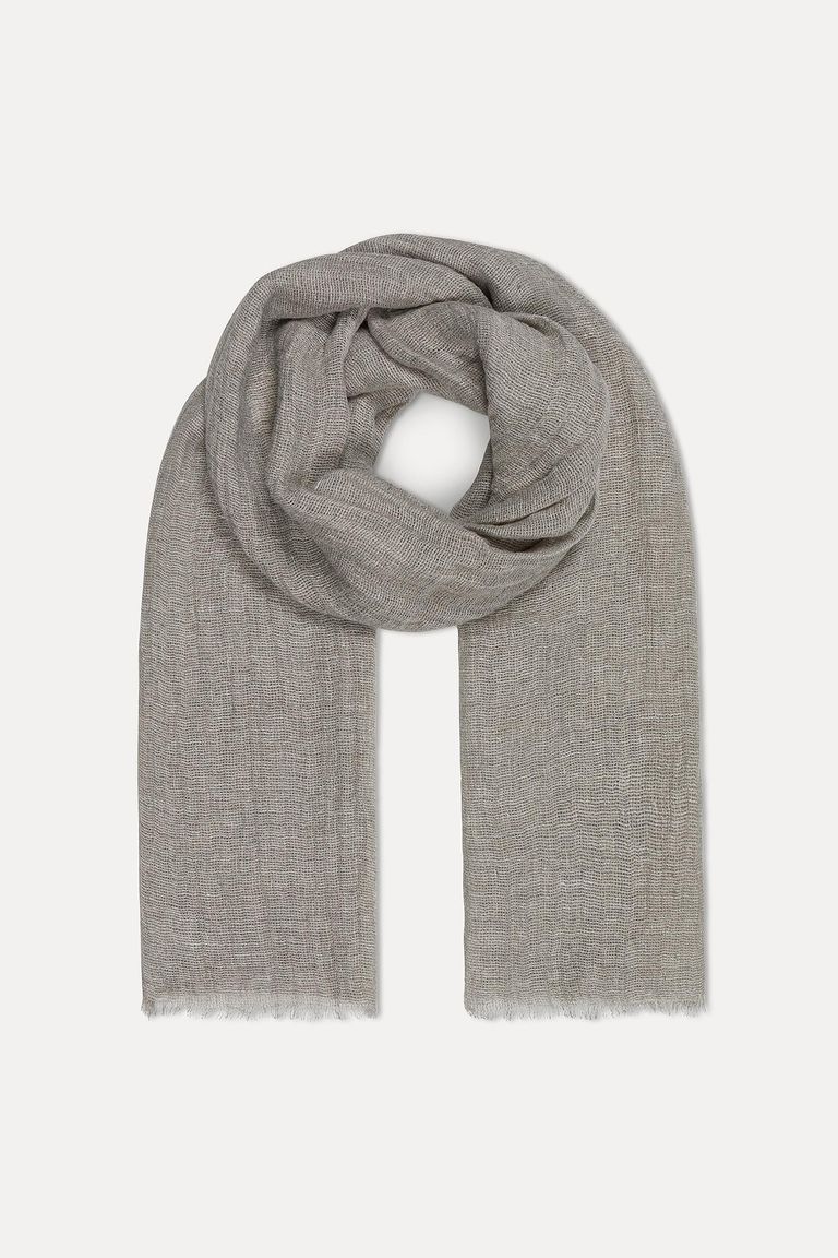 Scarf in melange linen gauze Silver