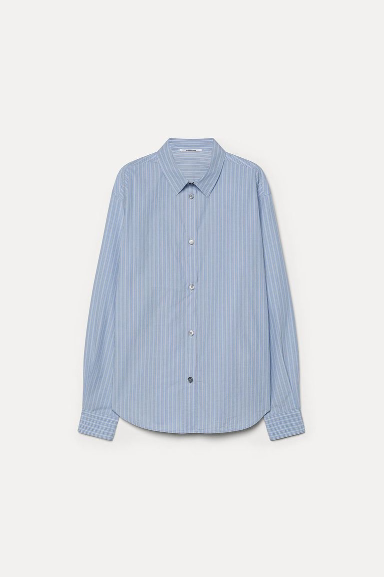 Striped poplin shirt