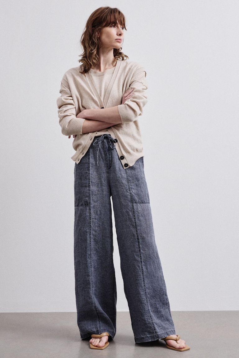 Safari trousers in washed gauze.