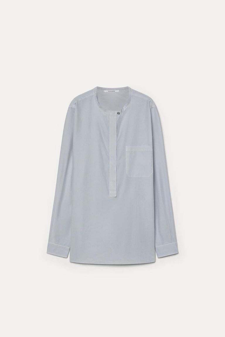 Cotton and silk poplin shirt