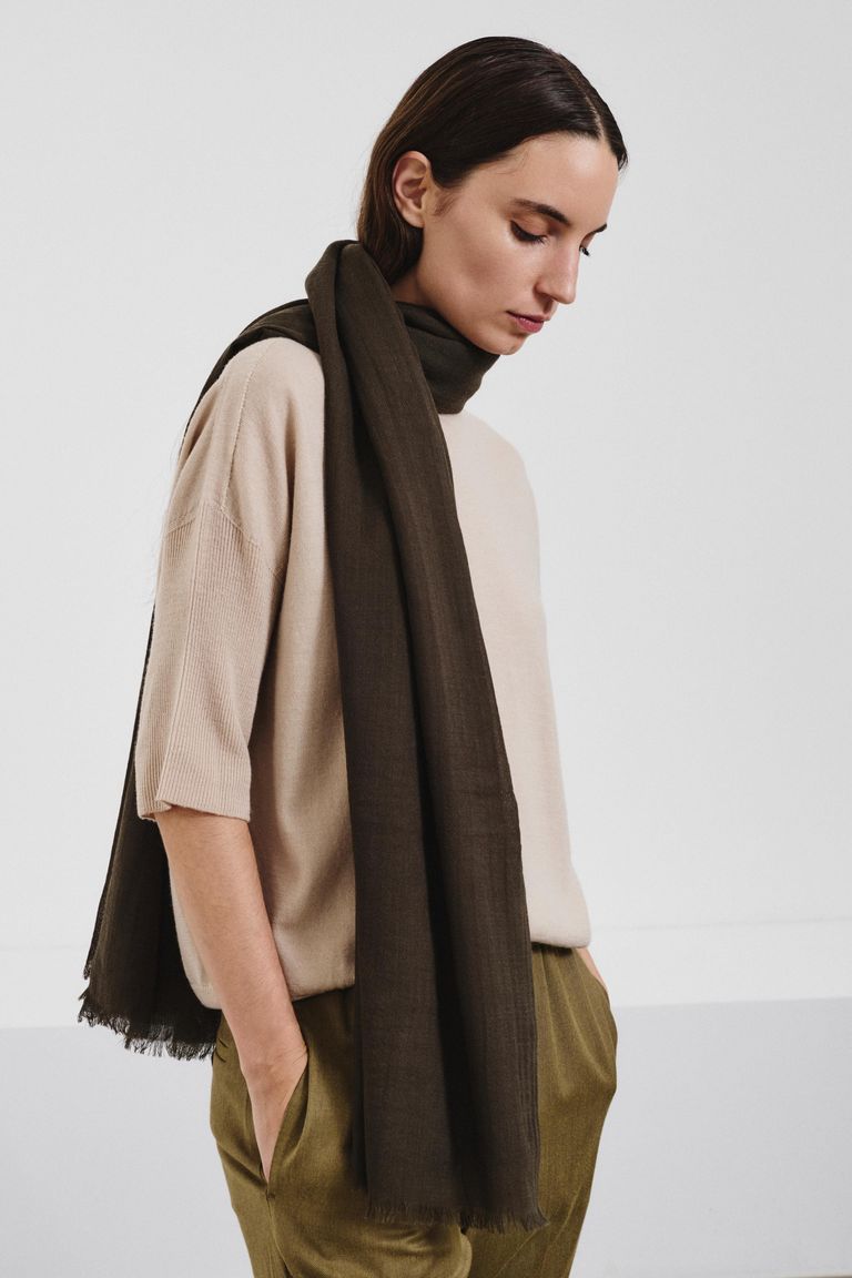 Pashmina en crêpe de laine vierge