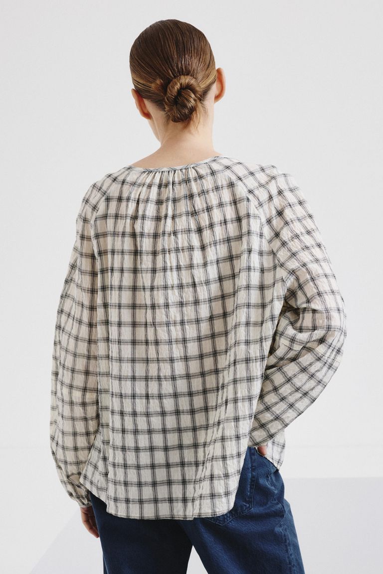 Cotton madras blouse