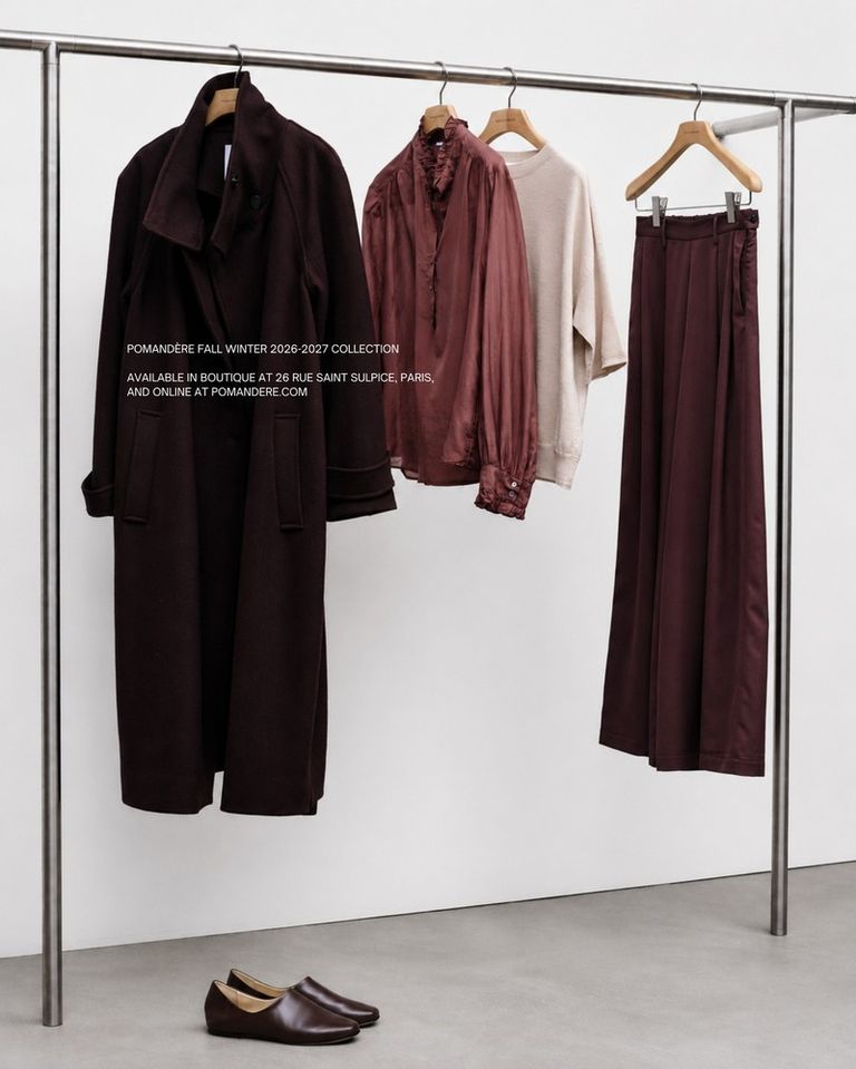 The poetry of pink. Subtle hues, refined textures, and quiet contrasts create a palette inspired by the beauty of the season.

#POMANDÈRE #FW26