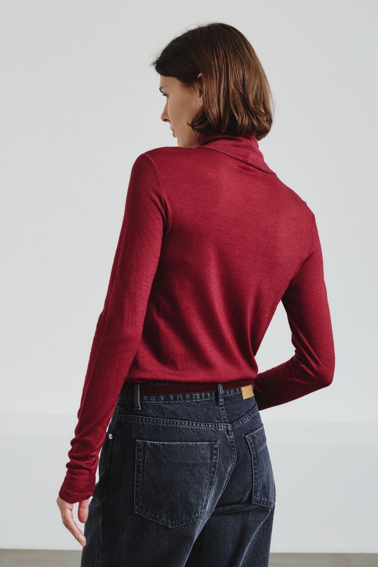 Col roulé en jersey de laine
