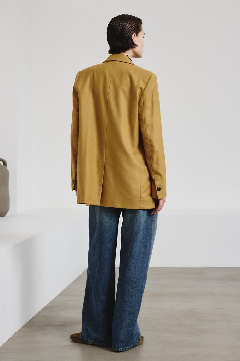 Viscose and wool flannel jacket