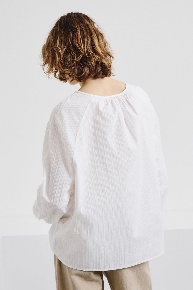 Jacquard cotton blouse