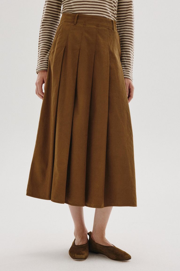 Jupe en flanelle de coton et laine