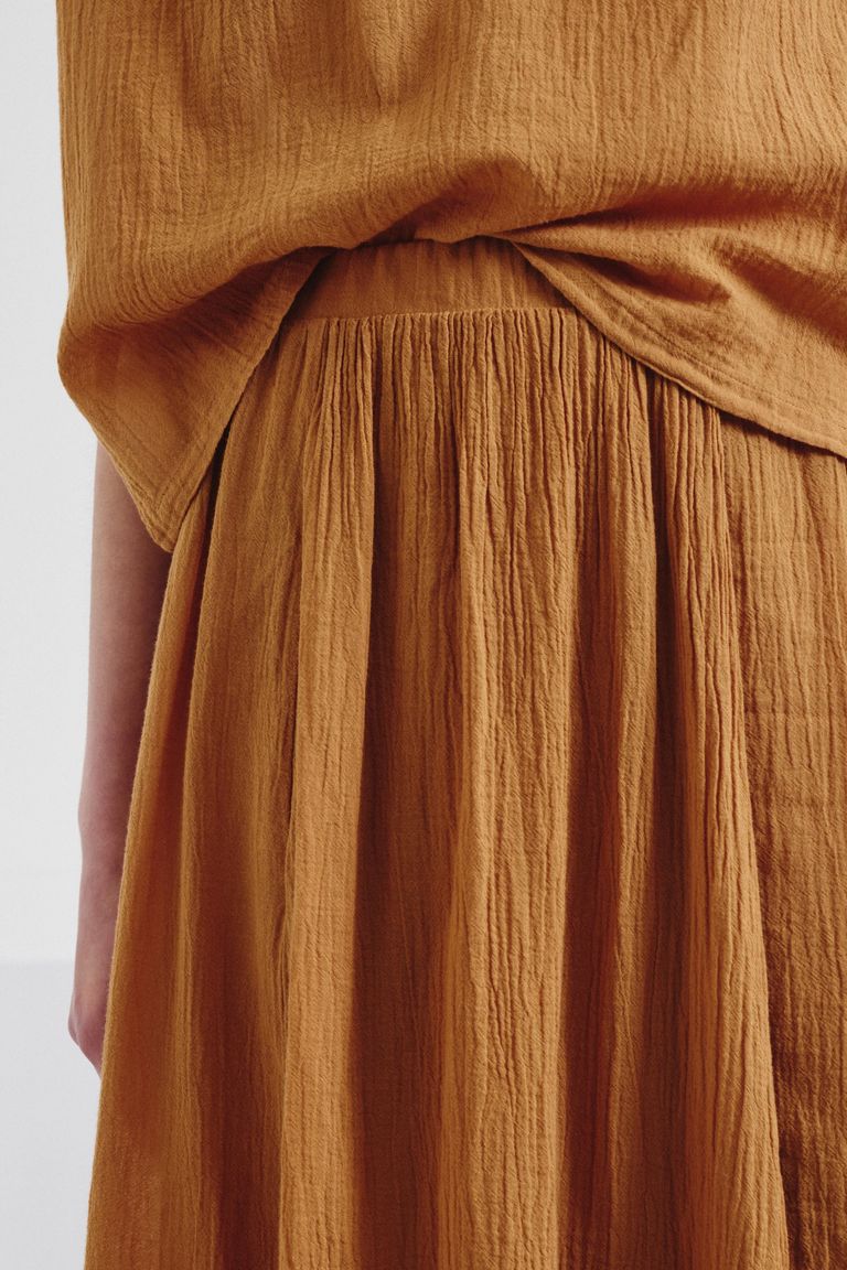 Skirt in organic cotton crêpe gauze