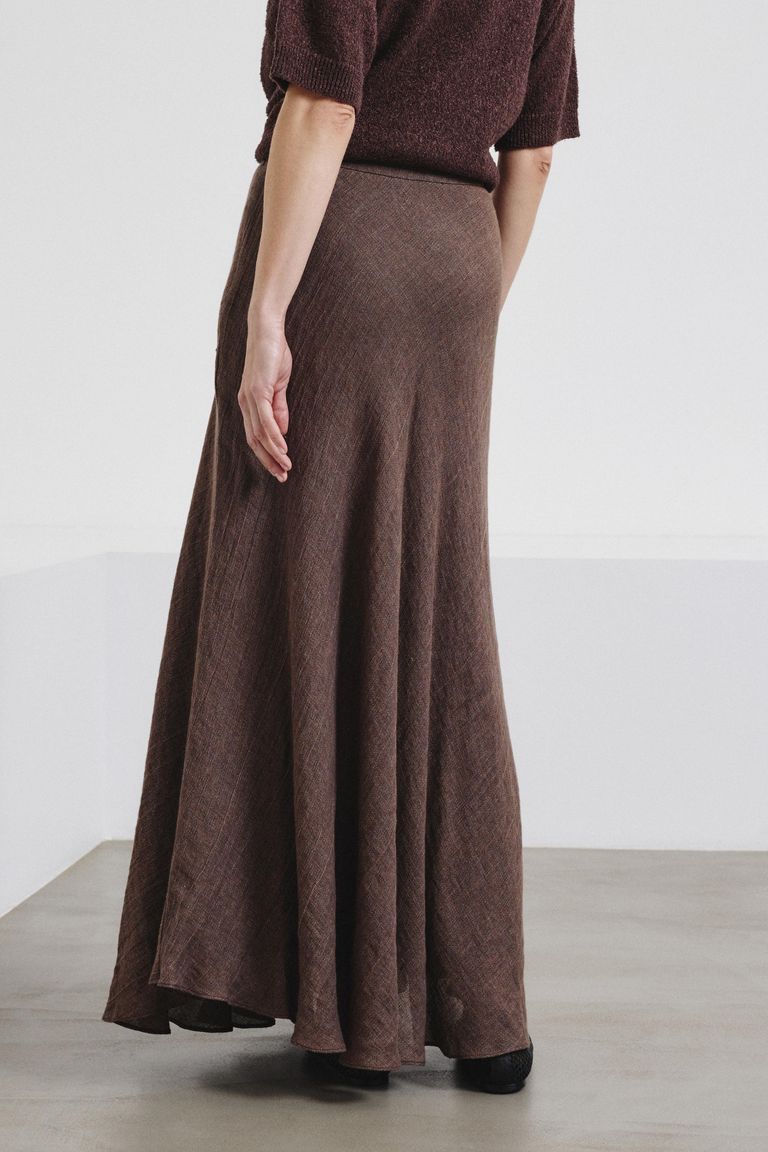 Linen and cotton gauze skirt