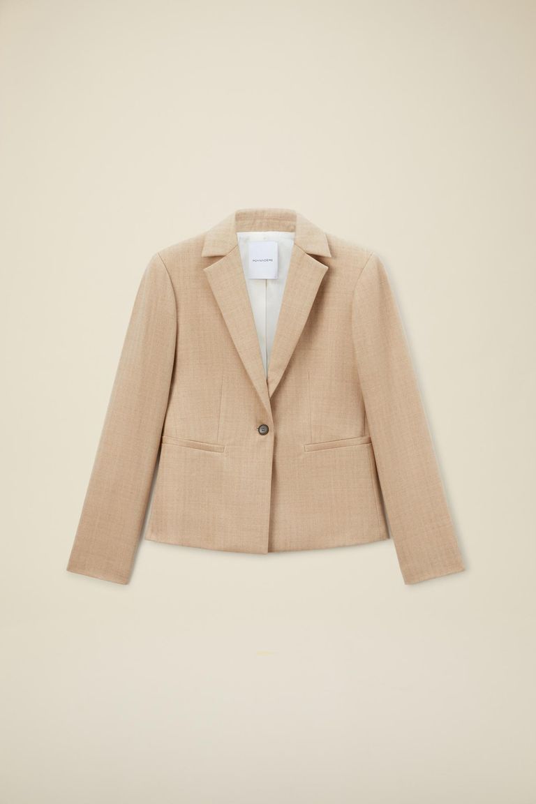 Giacca monopetto in flanella spina di pesce