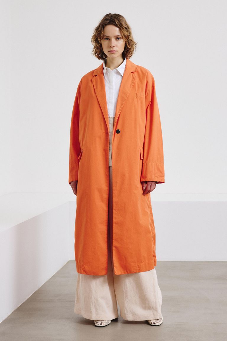 Cotton gabardine coat