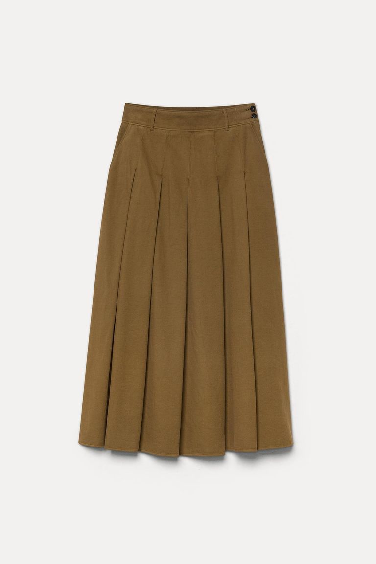 Jupe en flanelle de coton et laine