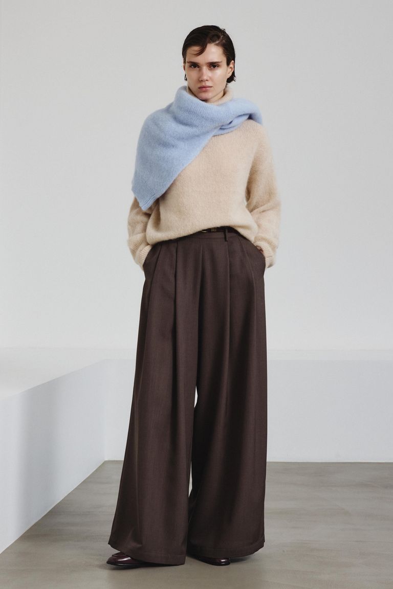 High-neck sweater in mohair