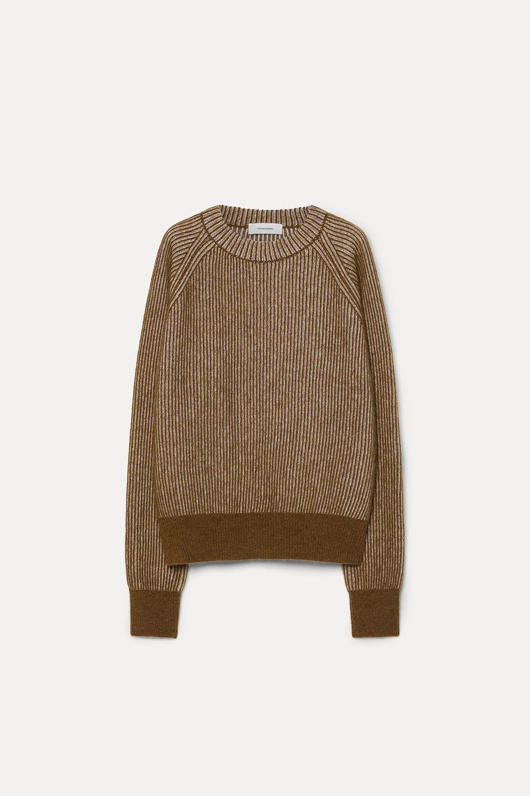 Maglione girocollo in vanisè di alpaca e lana