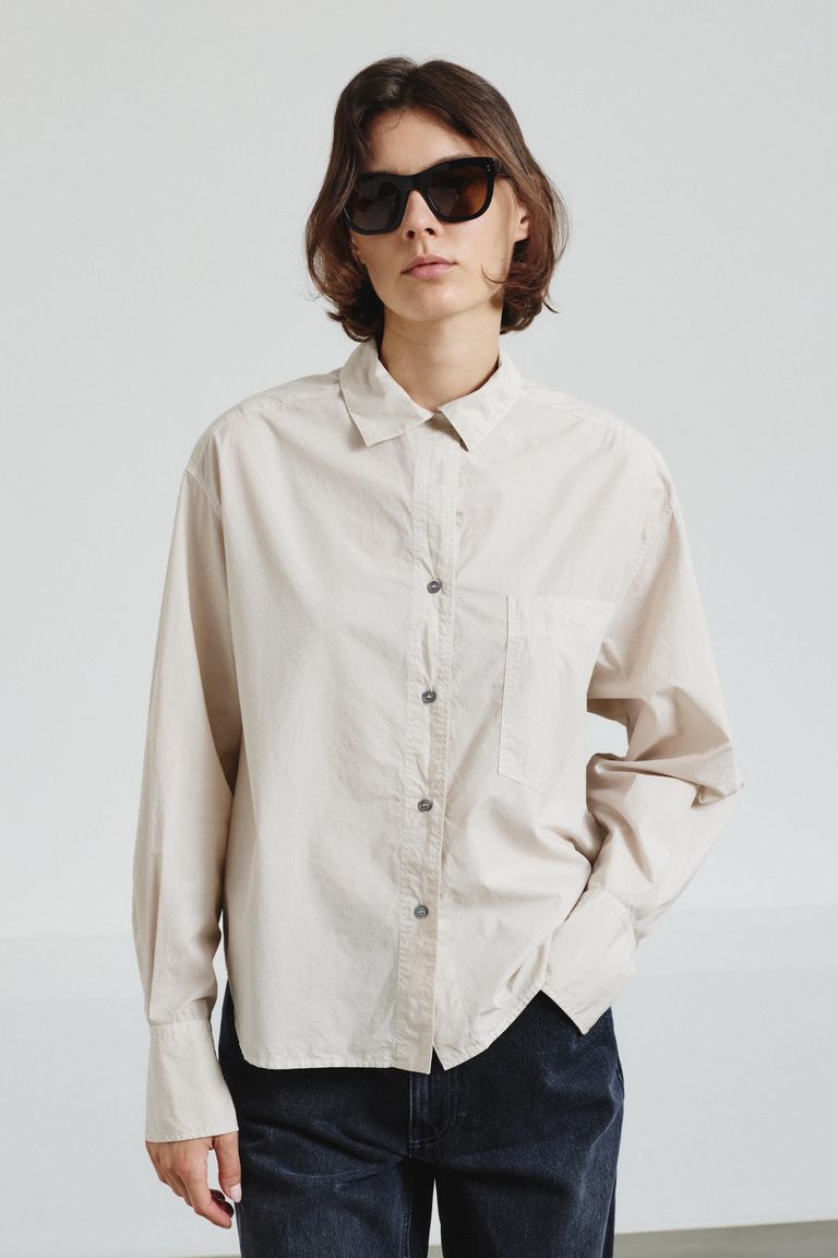 Poplin shirt with chest pocket