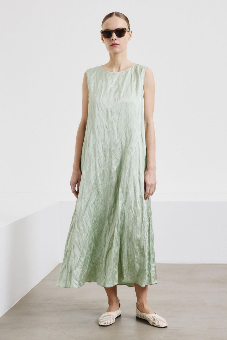 Abito in raso di viscosa crinkled