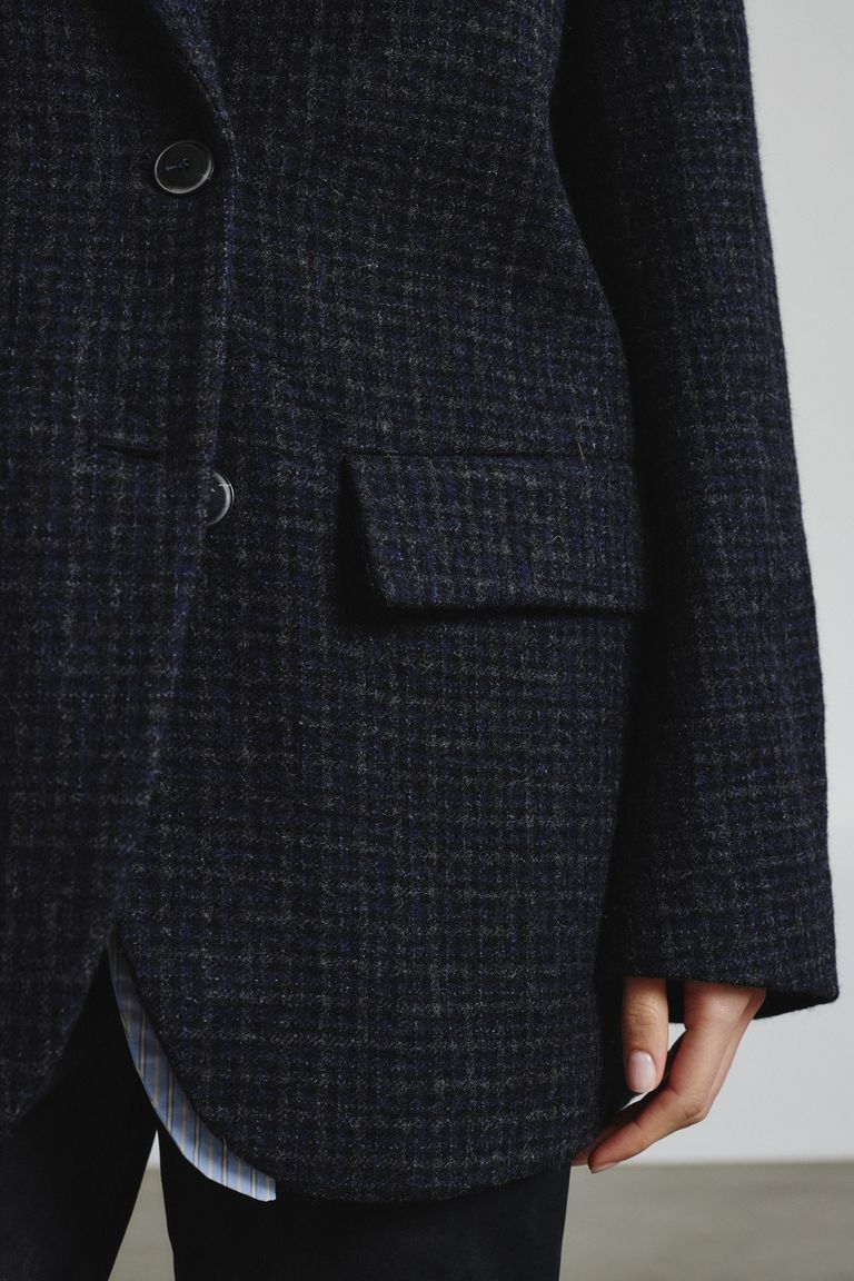 Micro check jacket