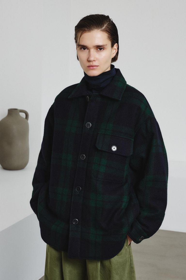 Tartan shirt jacket