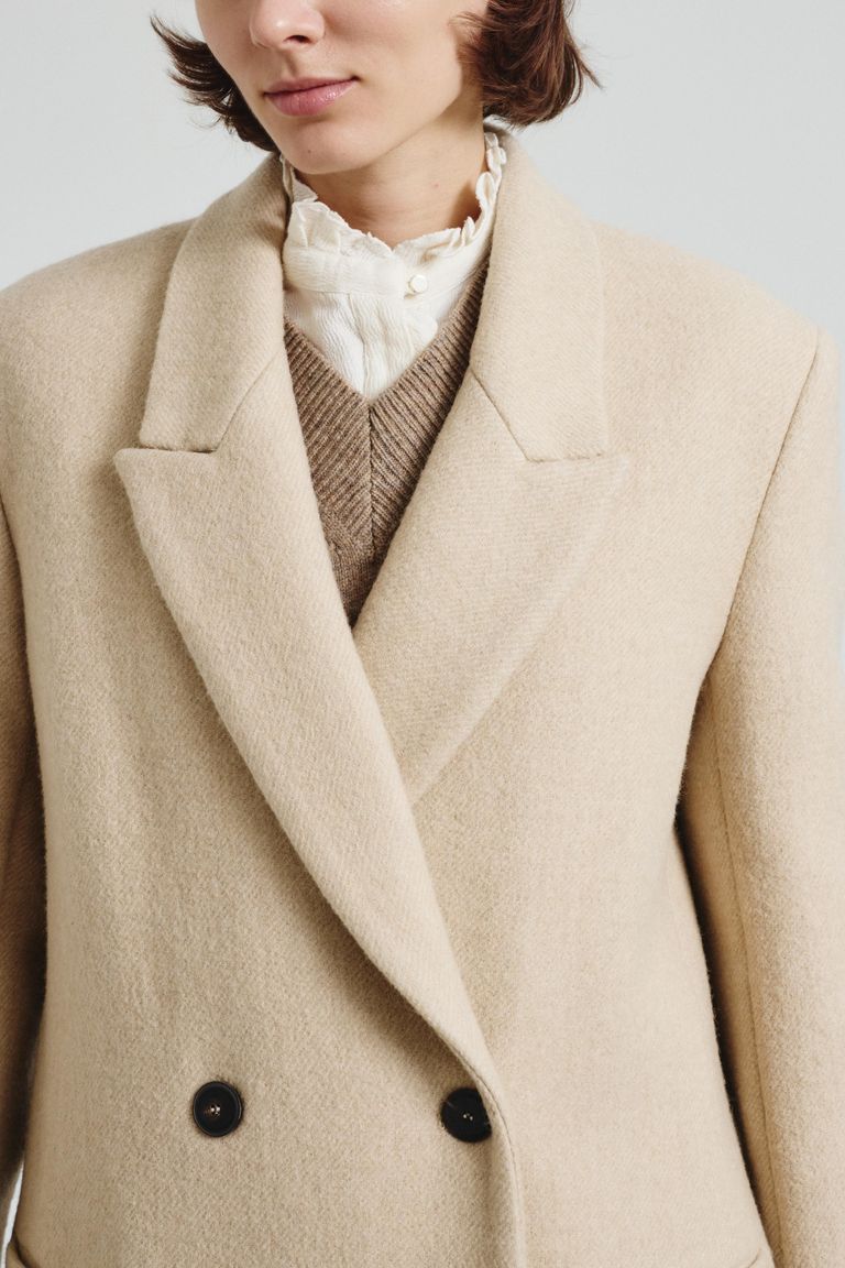 Long coat in double cloth