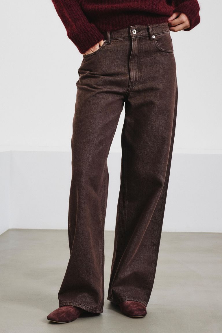 Relaxed-fit 5-pocket trousers in washed cotton-lyocell bull
