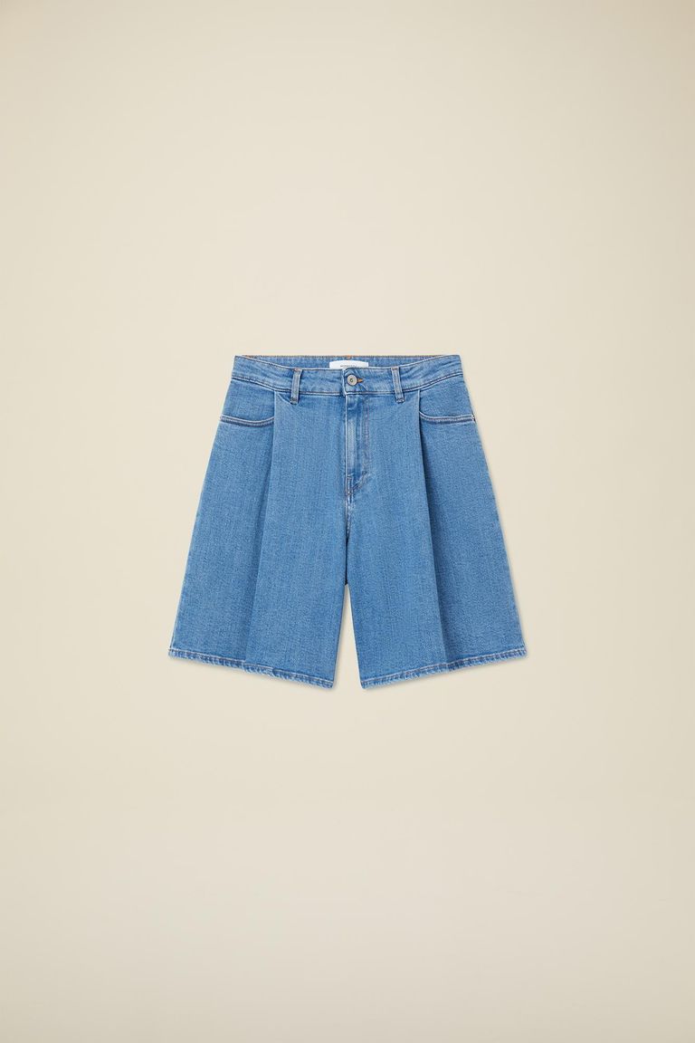 Bermuda long en denim stretch sky indigo