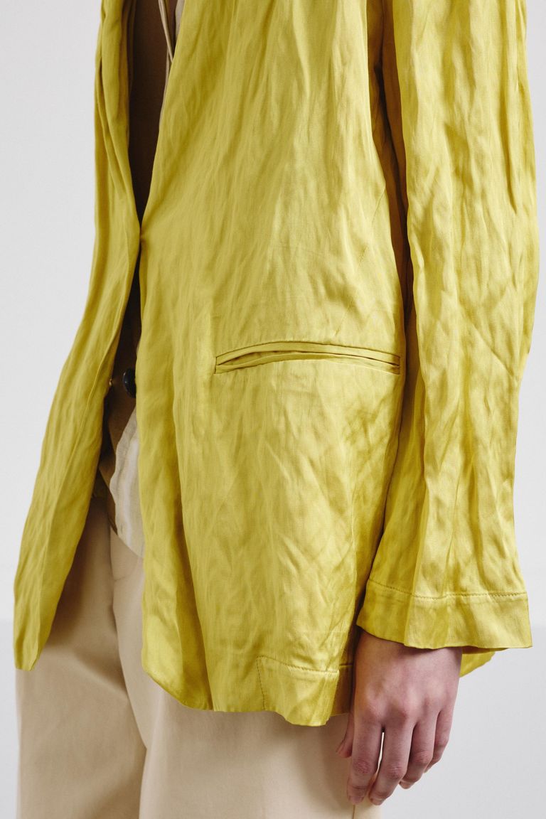 Giacca in raso di viscosa crinkled