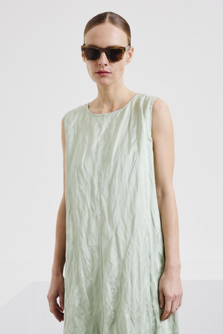 Abito in raso di viscosa crinkled