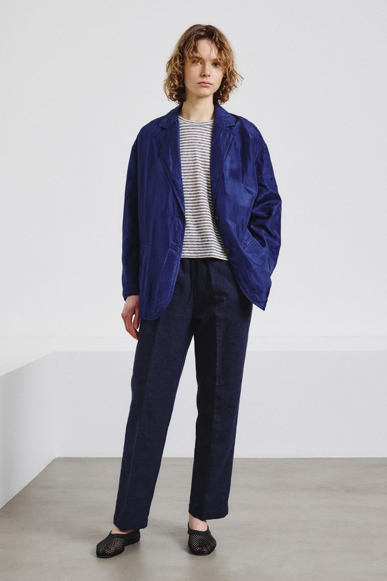 Cotton and linen twill jogging trousers