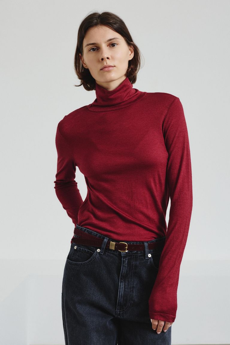 Col roulé en jersey de laine