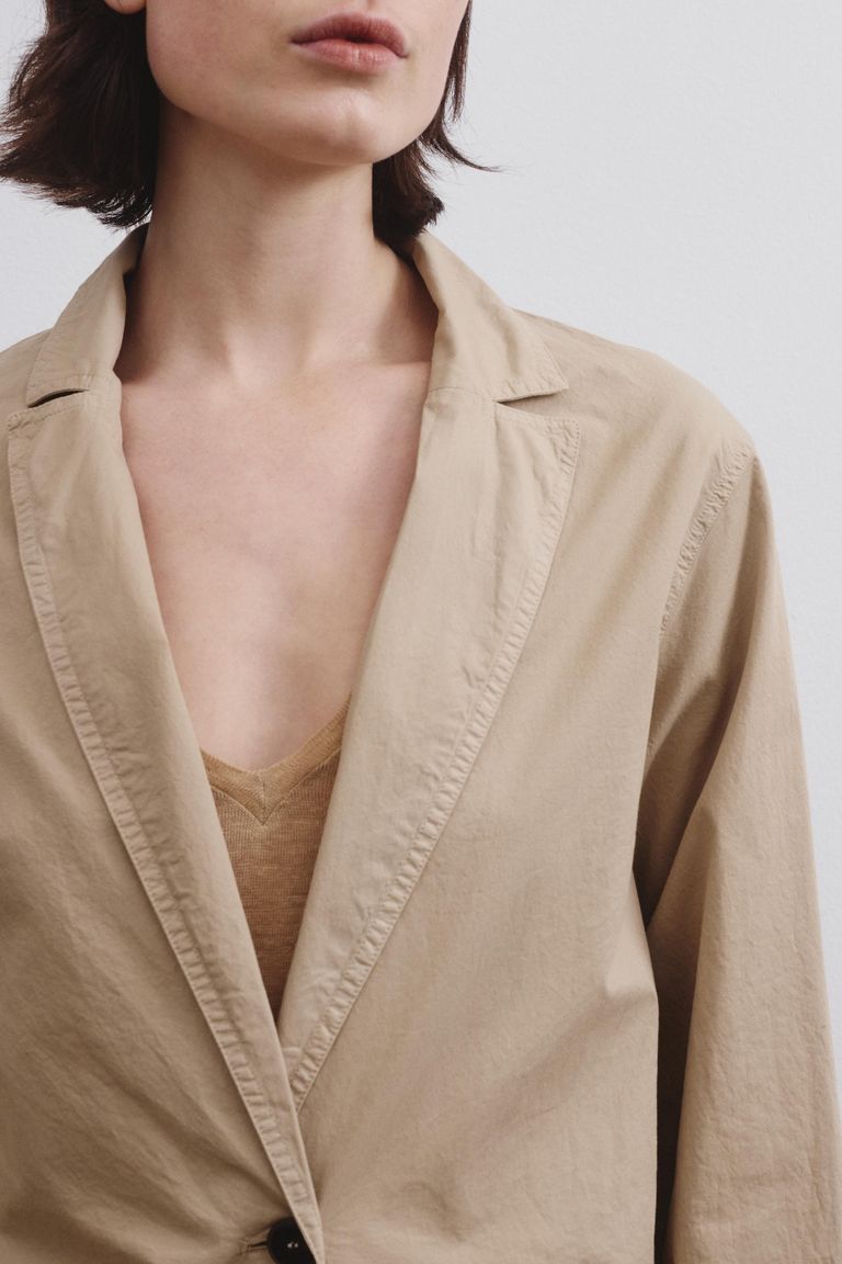 Veste en sergé de coton. sable