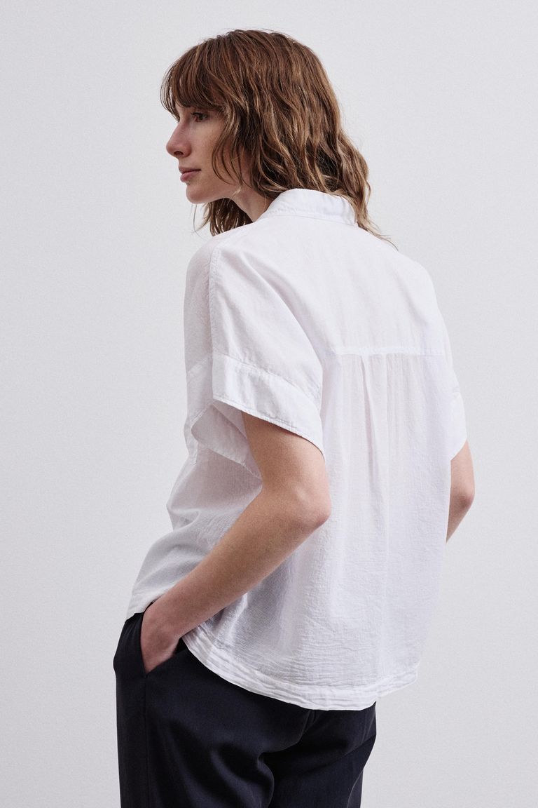 Camicia senza maniche in mussola di cotone