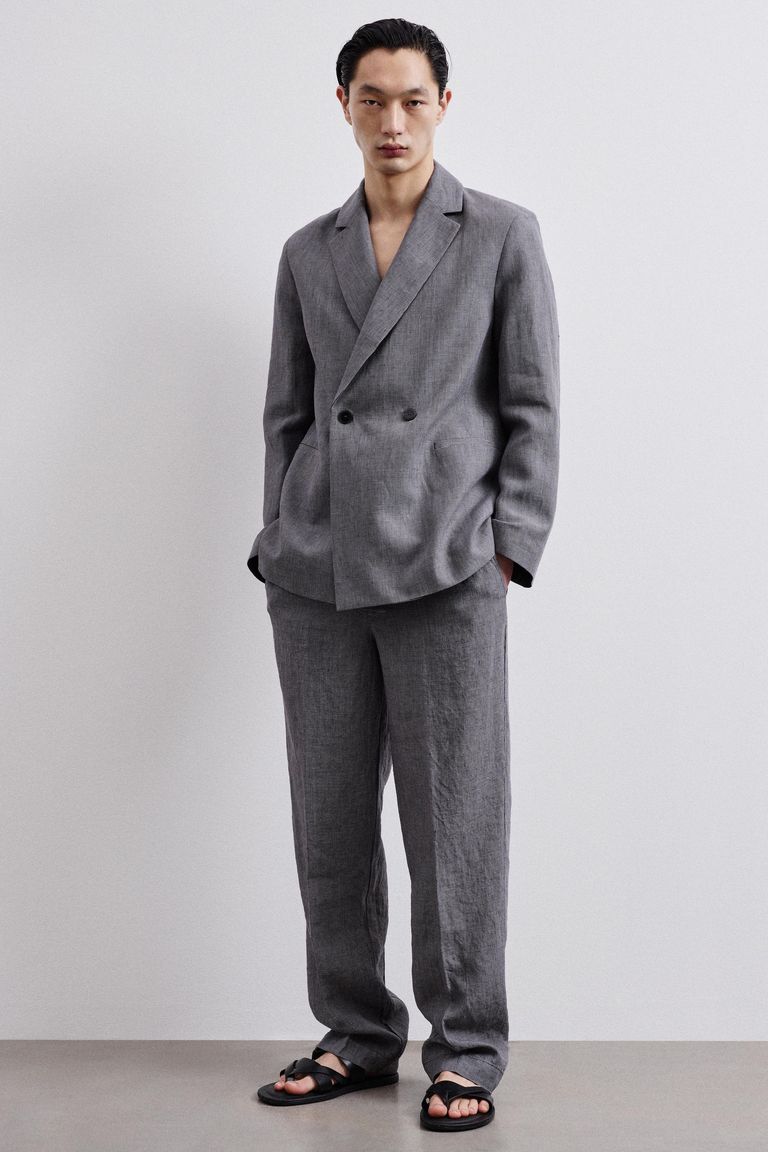 Veste en pied-de-poule de lin