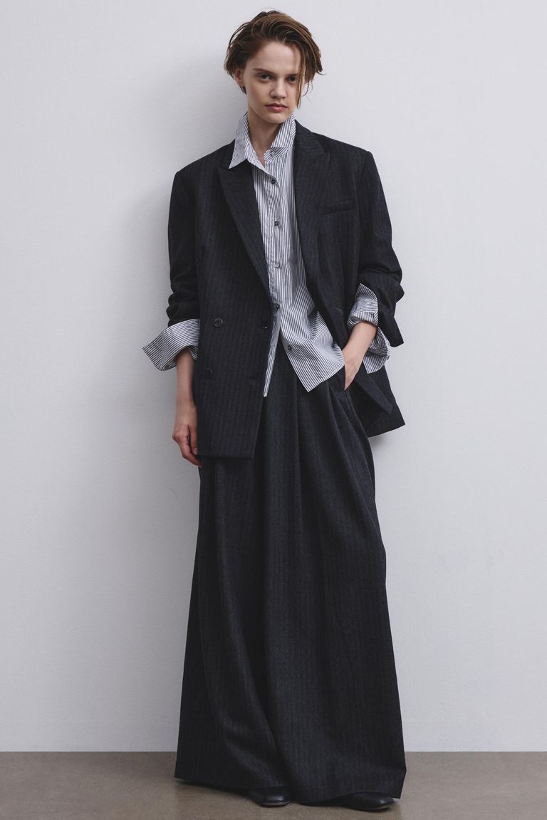 Double-breasted jacket in micro-herringbone