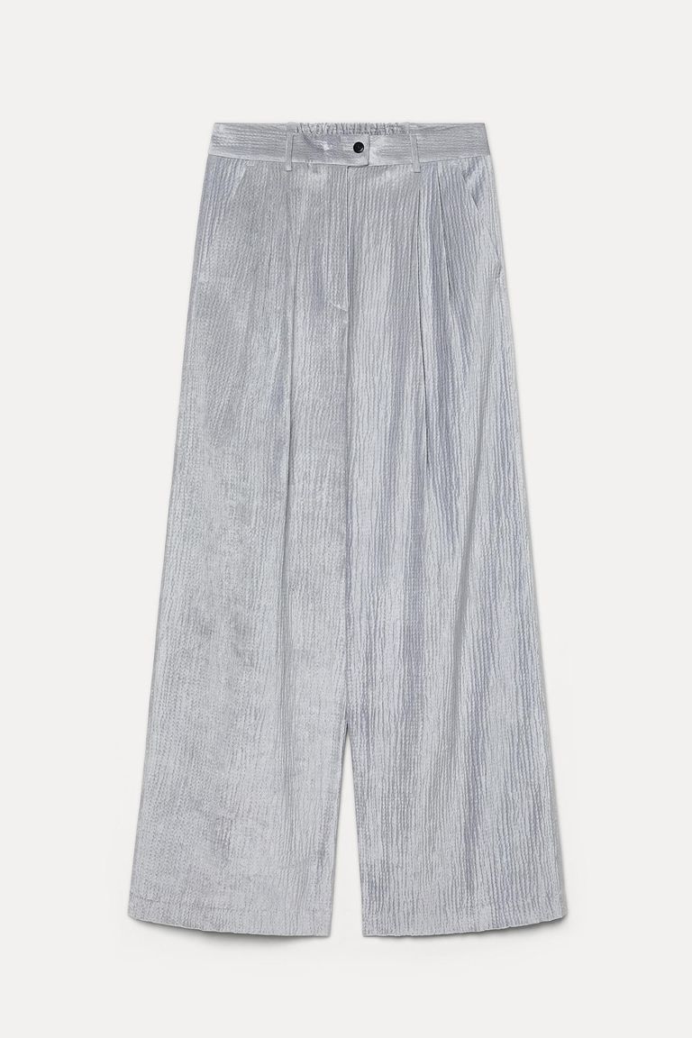 Tailored trousers in hammered velvet