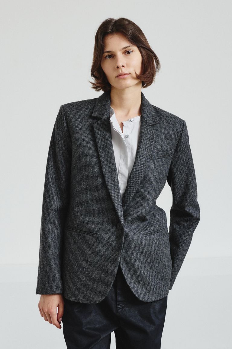Micro houndstooth jacket