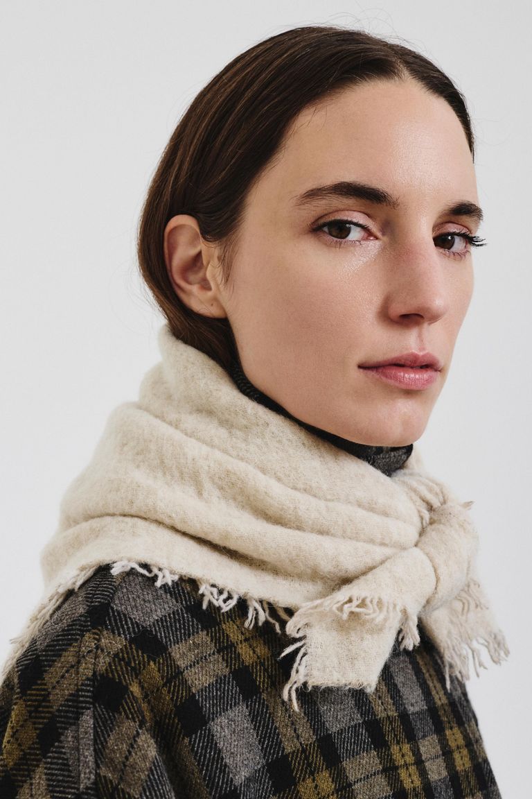 Alpaca and wool knit scarf